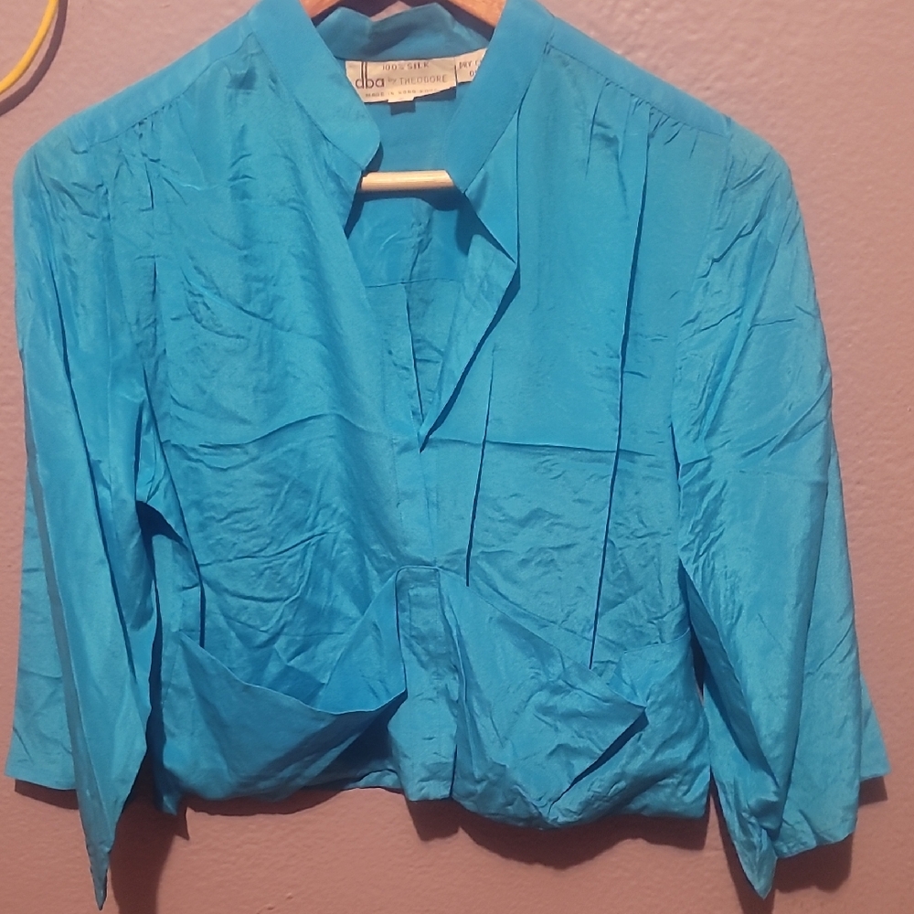 Teal Silk Blouse by DBA